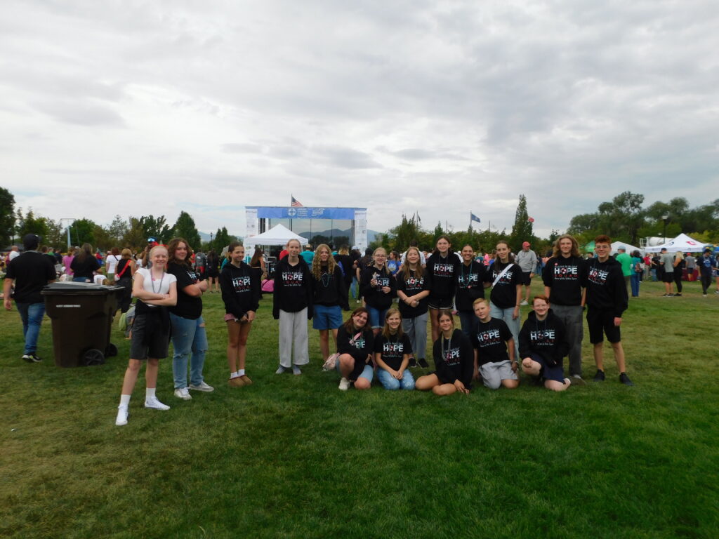 Hope Squad students in the park