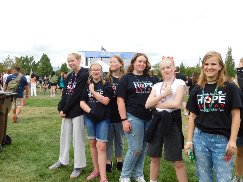 Hope Squad students in the park
